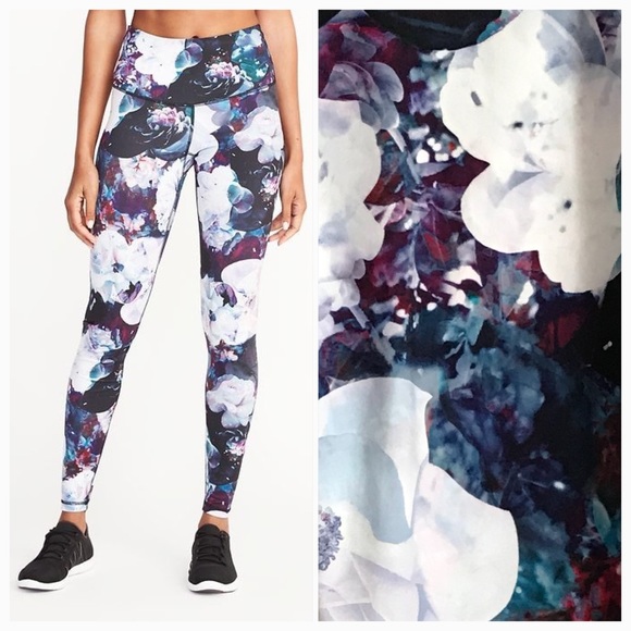 Navy floral tights Outlet